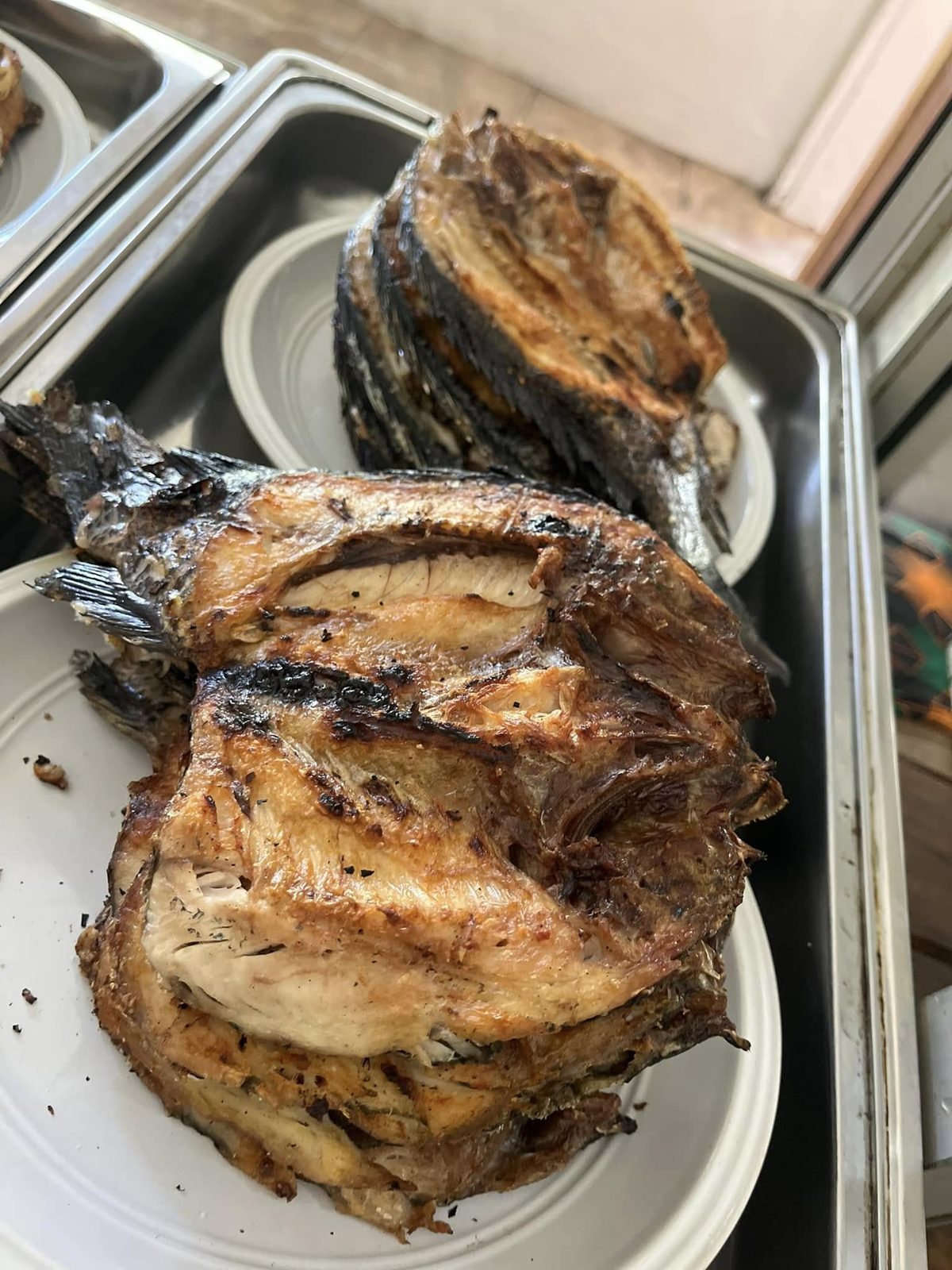 Grilled fish on a plate
