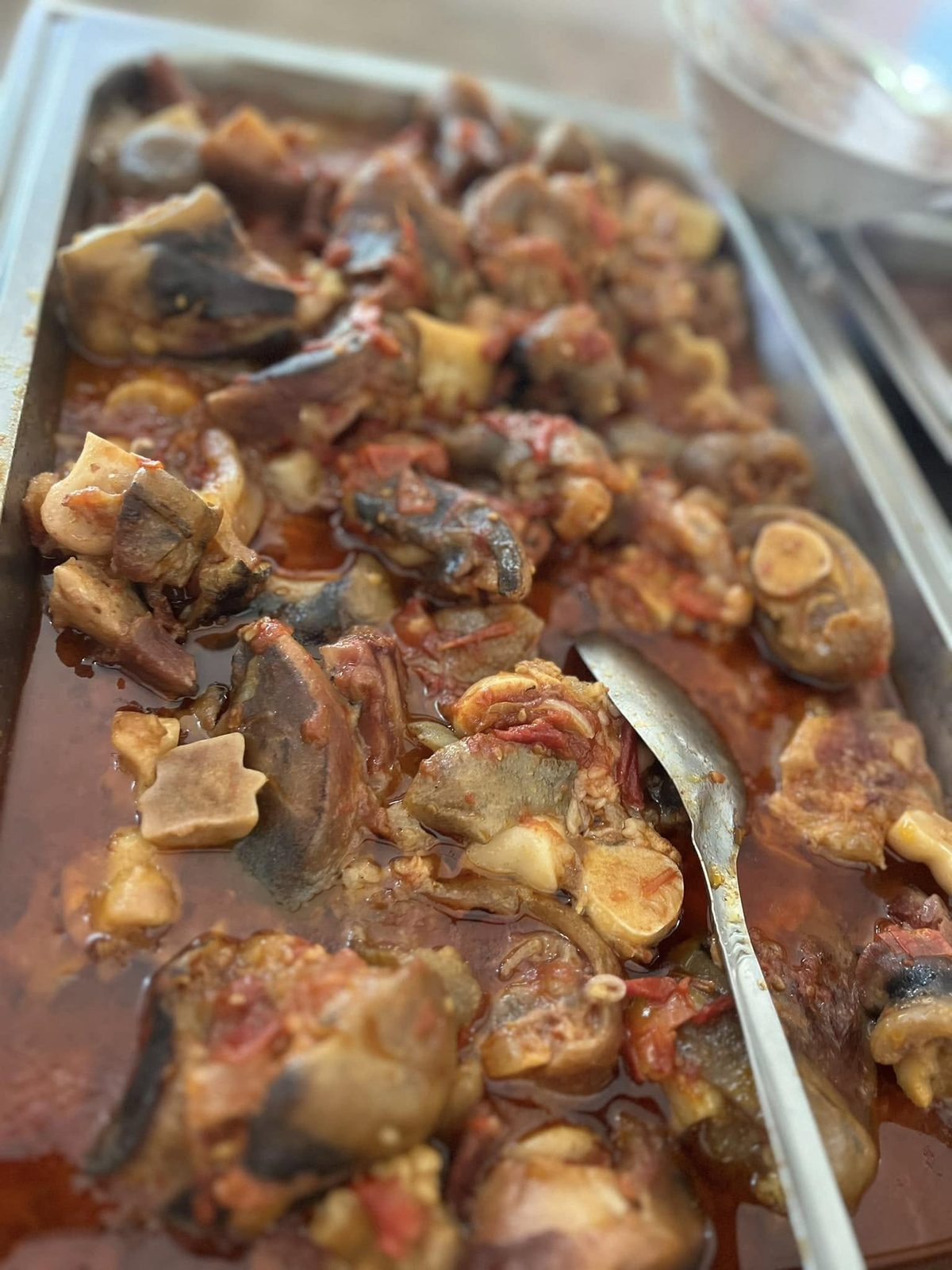 Stewed hooves in gravy